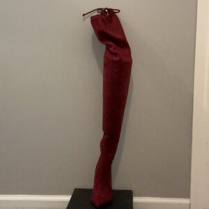 Elegant Burgundy Over the Knee Boots